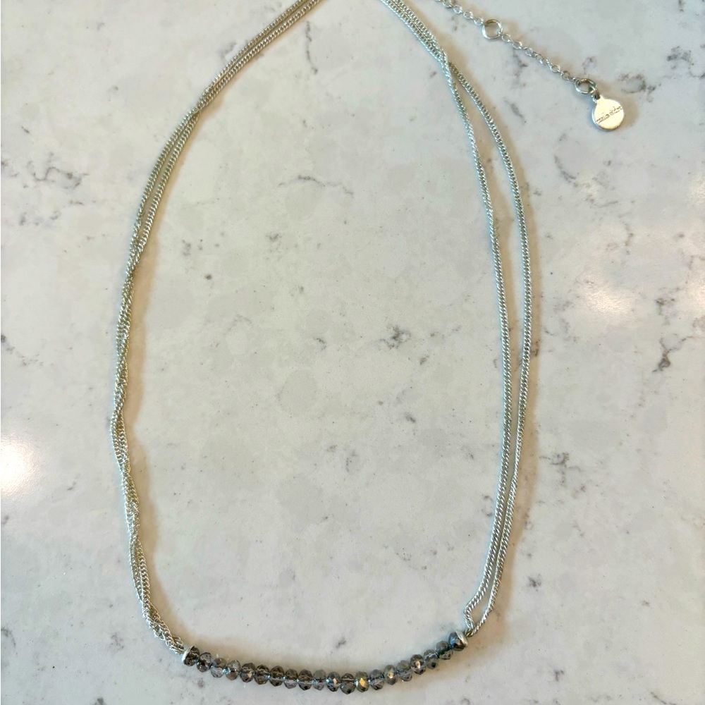 🩶Stella & Dot Silver Beaded Necklace🩶